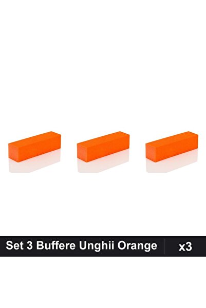 NAİLS Set 3 Buffere Unghii Orange, Șlefuire și Lustruire Manichiură Profesională