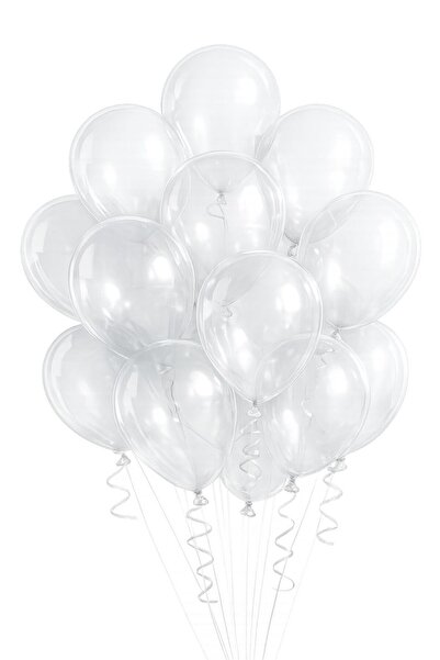Sev-AL Balonları Şeffaf Kristal Parti Balonu 5’li Set 11 İnç Lateks Balon Par...