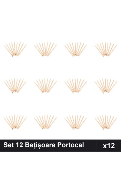 NAİLS Set 12 Bețișoare Portocal Manichiură, 10 bucăți per set, Accesorii Unghii