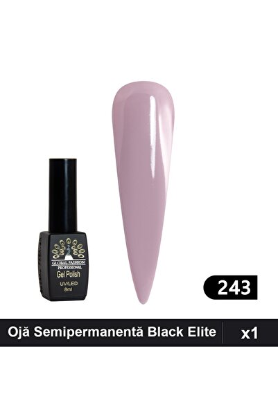 global fashion Ojă Semipermanentă Black Elite 8ml, Manichiură UV/LED,