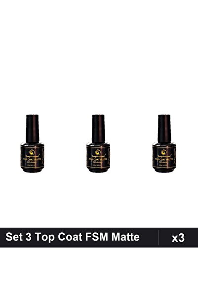 FSM Set 3 Top Coat Matte Finish, Oja Semipermanentă UV/LED, Manichiură Profes...