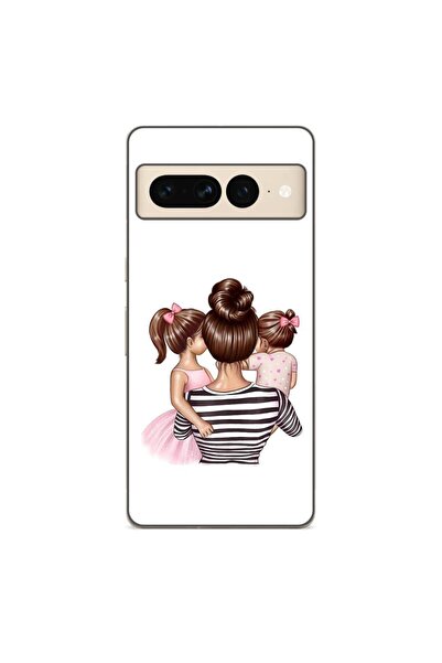 OEM Husa compatibila cu Google Pixel 7 Pro Silicon Gel Tpu Model Mom and Girls