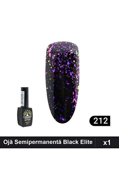 global fashion Ojă Semipermanentă Black Elite 8ml, Manichiură UV/LED, 212
