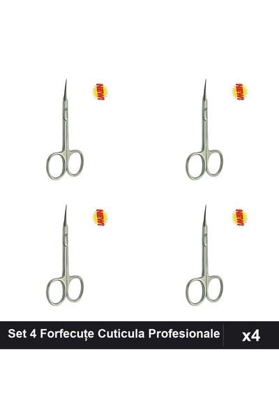 One Group Set 4 Forfecuțe Profesionale Cuticula Satin New, Manichiura Unghii