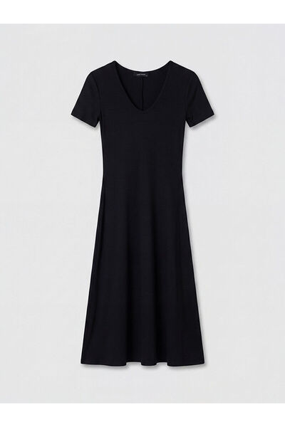 LC Waikiki Nevavm V-Neck Bodycon Dress with Difference