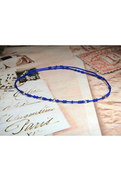 BASTORE Ankle bracelet with 5 14k gold balls and miyuki
