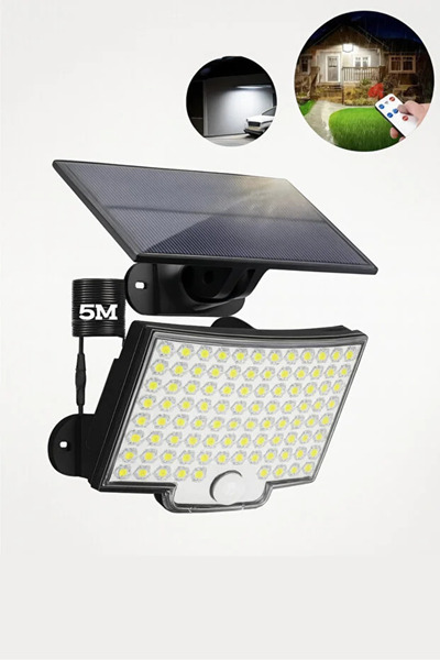 Canderel Kumandalı Solar Güneş Enerjili Büyük Boy Led Aydınlatma 5 Metre Kabl...