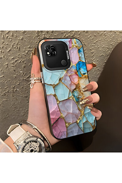 ARTISHELL Redmi 9C/10A Uyumlu Mermer Desenli Düşmeye Dayanıklı Telefon Kılıfı