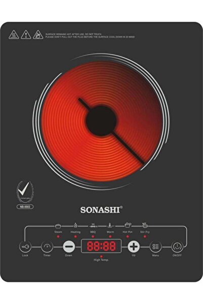sonashi موقد سيراميك بالأشعة تحت الحمراء مع شاشة عرض للطاقة |   شاشة LED مكون...