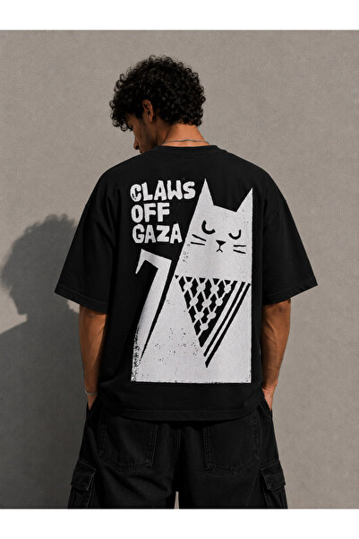 Nulivez Claws Off Gaza Printed Oversize Unisex T-Shirt – Graphic Design Stree...