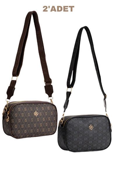 NEWISH POLO ACCESSORIES Women's Patterned Shoulder and Crossbody Bag with 2 C...