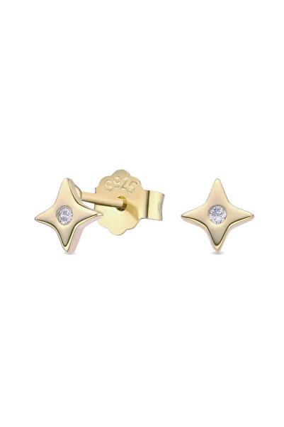 Lisa&Co. Cercei Argint Four Points S Argint placat cu aur galben / Zircon / Alb