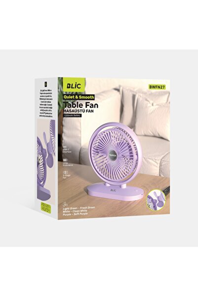 Blic 3 Kademe Hız Ayarlı 1200mAh Bataryalı Masaüstü Fan