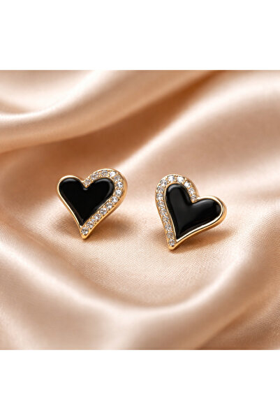 HOSBUTIK Gold black color small size clip on earrings no need hole