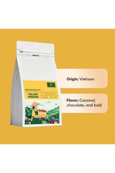 The Caphe Vietnam Robusta Coffee – Yellow Process (Single Origin, Ground) 1KG | Medium Roast, Bold & Full-Bodied, Freshly Roasted in Dubai