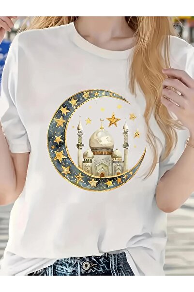 bolivia's قميص نسائي لرمضان المبارك وعيد الفطر بتصميم المسجد والليل المرصع با...