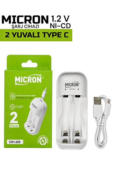 Micron AA AAA Şarjlı Pil Şarj Cihazı Type-C Girişli Çift Yuvalı Pil Şarj Cihazı