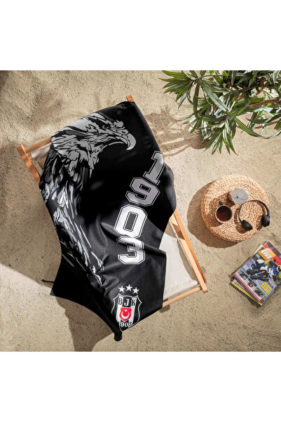 Taç Prosop de plajă din microfibră cu logo Beşiktaş licențiat
