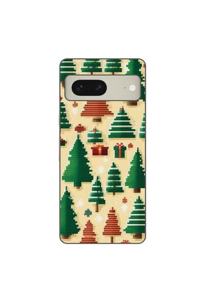 OEM Husa compatibila cu Google Pixel 8 Silicon Gel Tpu Model Pixel Art Christ...