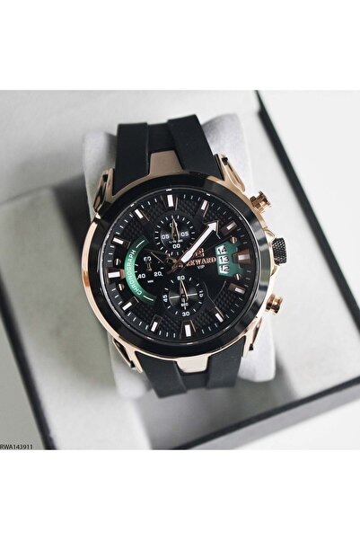 Reward Rwa143911 Men's Wristwatch Rose Gold Case Black Silicone Band Active C...