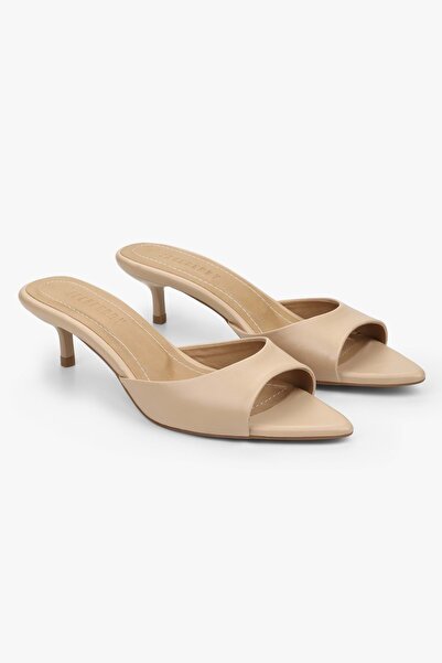 Shoeberry Women's Saint Nude Skin Mini Heeled Slippers