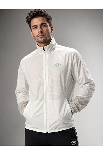 UMBRO Comfy Jacket Erkek Beyaz/Ekru Fermuarlı Spor Sweatshirt TC0258