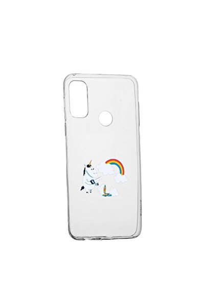 bestcase Husa Silicon Compatibila Cu Motorola Moto E40, Unicorn Rainbow, rezi...