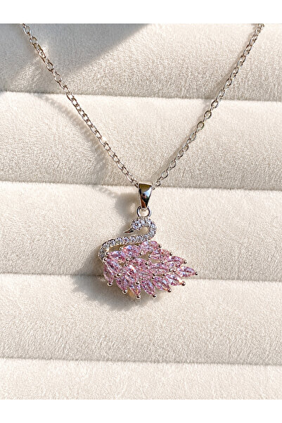 ATALYA ACCESSORY Kuğu Modeli Kadın Çelik Kolye - Kararmaz