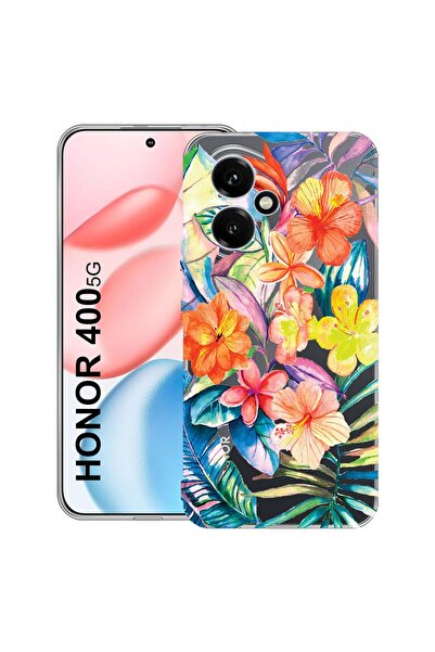 bestcase ¬Æ Husa Clear Silicon pentru Honor 400, Topical Flowers, 2036423 T 498
