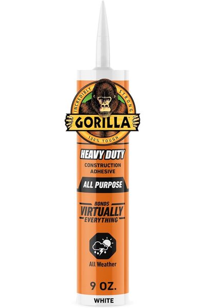 GORILLA High Strength Construction Adhesive, 9 oz Cartridge, White, (1-Pack)