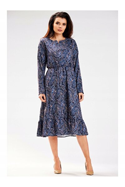 Awama Sukienka A468 - Navy pattern - M
