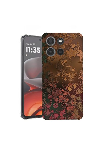 bestcase ¬Æ Husa pentru Motorola Moto G15, Anti Shock 1.5MM, Golden Feathers,...