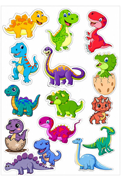 TRİMENT3D Sevimli Dinozor Sticker Seti 15 Adet