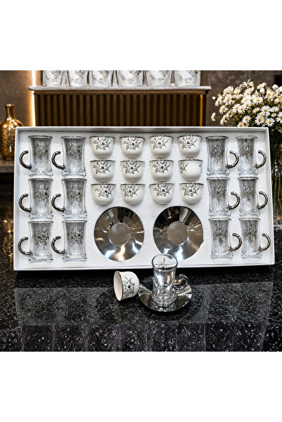 Lavera 36Pcs Luxury Arabic Patterned Wedding Tea Cups and Saucers Set Elegant...
