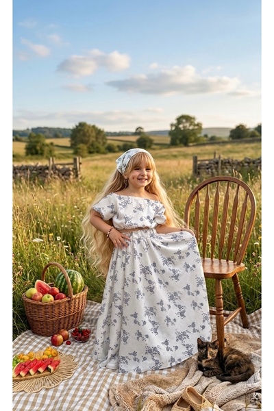 Tinypeople Girl's Summer Suit with Long Skirt, Children's Suit Concept Dress,...