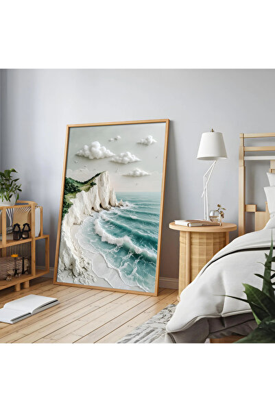 alphobitasarım Minimalist Kıyı Manzaralı ve Kabartma Görünümlü Bulut Efektli ...