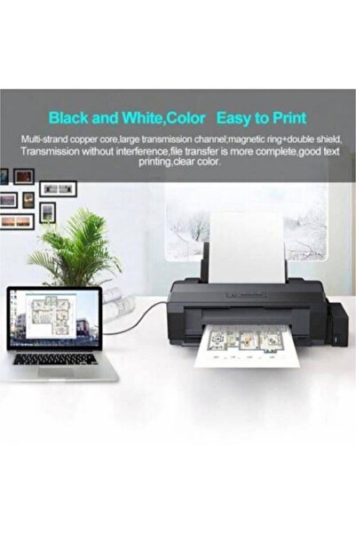 Rabelix Online Marketing 10 Metre Usb Yüksek Hızlı 2.0 A-b Erkek Kablosu Canon Brother Hp Epson Yazıcı Kablosu Fax Kablosu