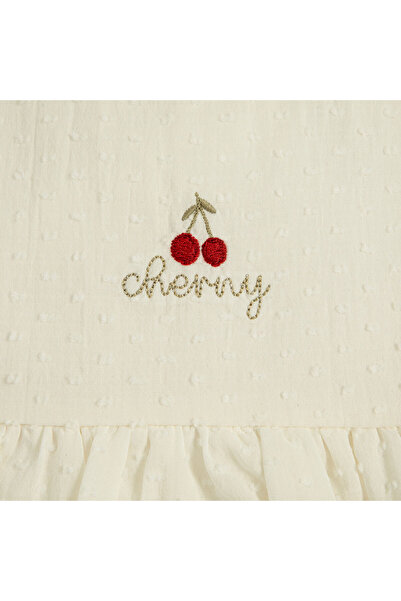 Chakra Cherry Boom Embroidered Dress Vanilla