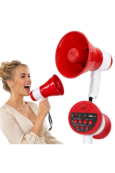 MagicVoice 619U 50 Watt Şarj Edilebilir El Megafonu Bluetooth ve Ses Kayıt De...