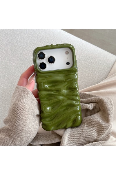 botyco Iphone 17 Pro (6.3 inç) Uyumlu Dalgalı Kırışık Detaylı 3d Yüzeyli Parl...