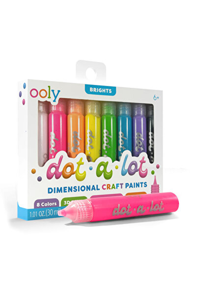 Ooly 3D Μπογιέτες για Τεχνική Κουκκίδων – Dot-a-Lot, Σετ 8 Φωτεινών Χρωμάτων