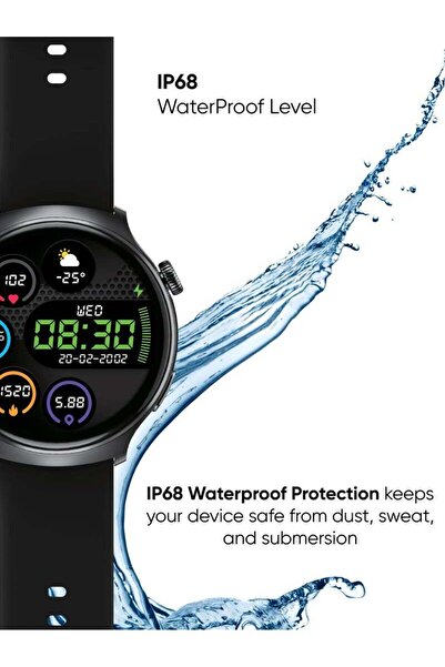 MYX PRO Fusion - AI Voice Control, Bluetooth Calling, IP68 Waterproof, 1.39” Touch Screen, Health Monitoring (2 Straps Included)
