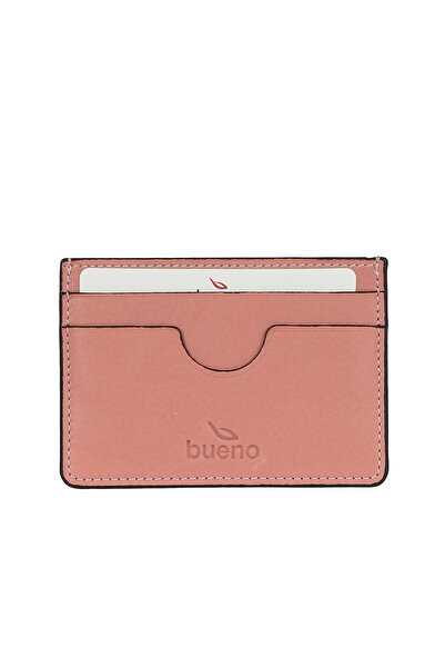 BUENO Pink Leather Unisex Card Holder