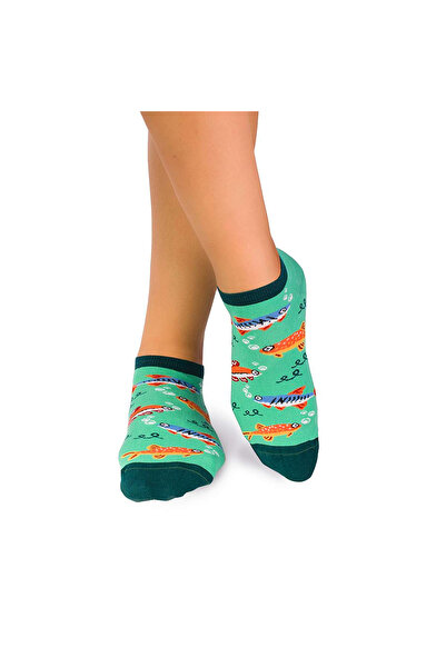 Pirin Hill Short Socks from Fine Cotton with Peppermint Fish