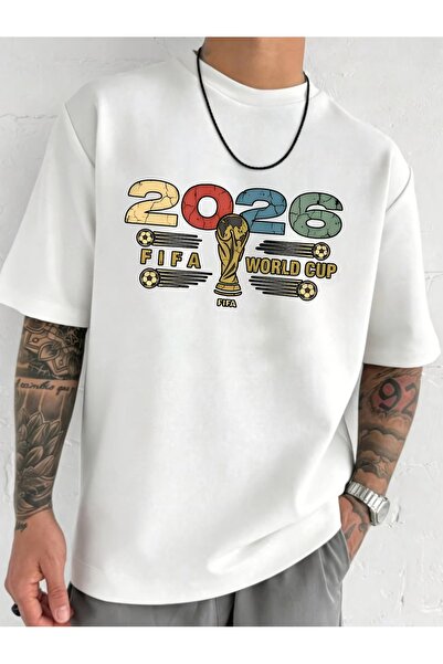 WOODROFFE Unisex 2026 World Cup Printed T-Shirt Oversize T-Shirt Loose Fit