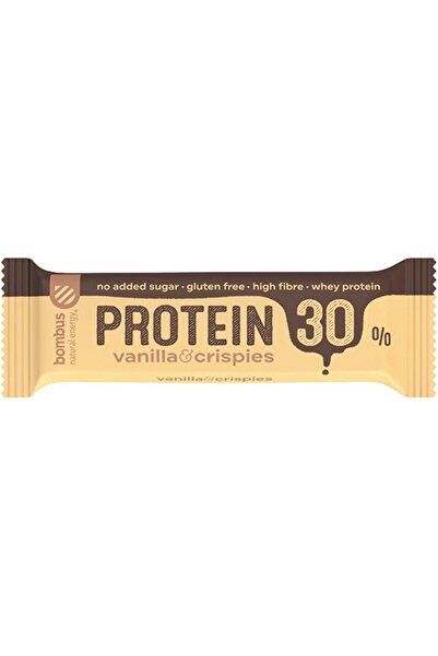 bombus Baton proteic cu vanilie si crispies, 30% proteine, 50g