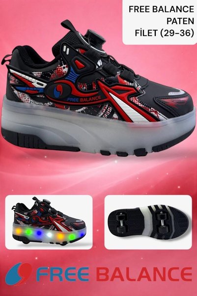 Zerhan Free Balance 250 Çocuk Işıklı Patenli Tekerlekli Sneaker Spor