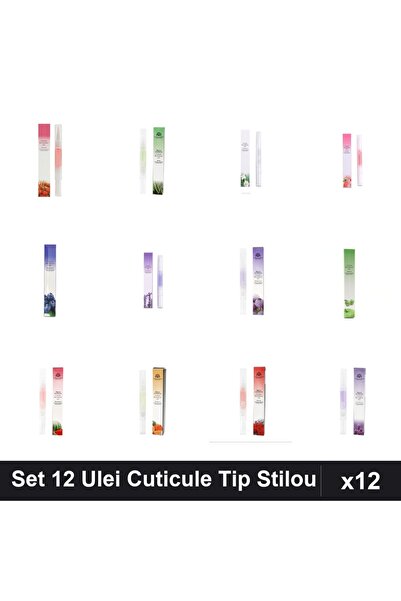NAİLS Set 12 Ulei Cuticule Tip Stilou - Cherry, Aloe Vera, Lily, Peach, Blueb...