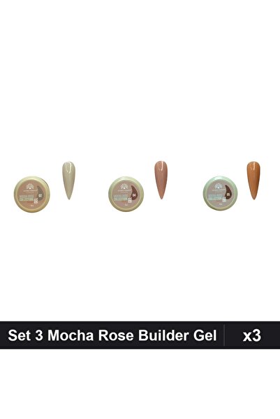global fashion Set 3 Mocha Rose Builder Gel 15g - Nr.02, Nr.04, Nr.05