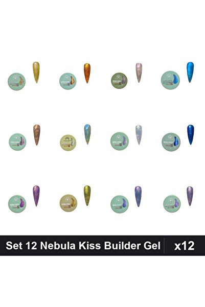 global fashion Set 12 Nebula Kiss Builder Gel 15g - Nr.01-16 Constructie Unghii